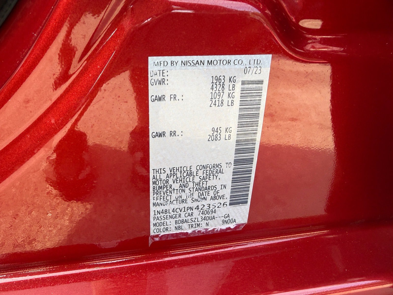 Certified 2023 Nissan Altima 2.5 SR FWD image 21