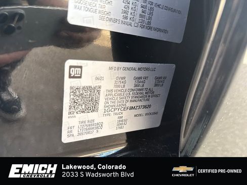 Certified 2021 Chevrolet Silverado 1500 Custom Trail Boss image 29