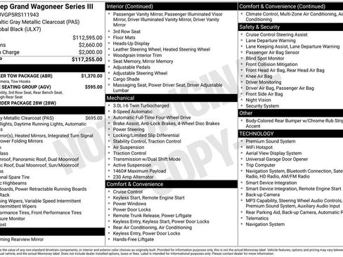 Used 2024 Jeep Grand Wagoneer Series III w/ HD Trailer Tow Package AWD/4WD image 3