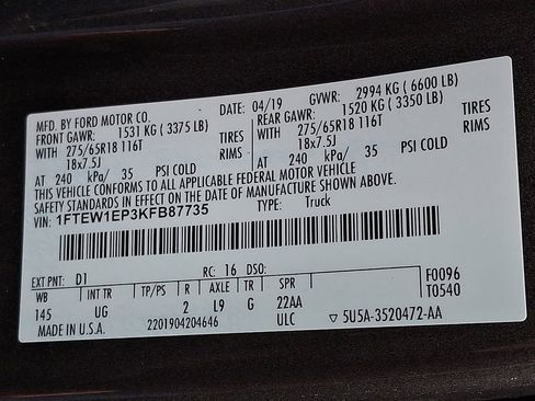 Certified 2019 Ford F150 XLT w/ Equipment Group 302A Luxury image 28