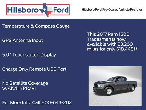 Used 2017 RAM 1500 Tradesman w/ Popular Equipment Group RWD image 13