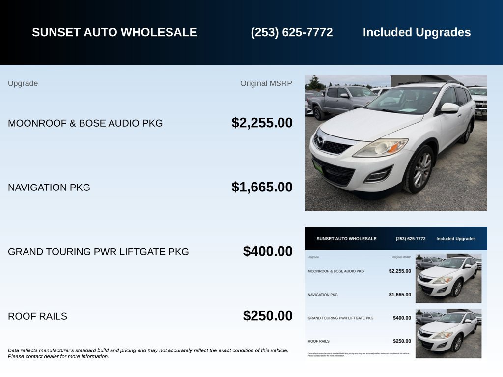 Used 2011 MAZDA CX-9 Grand Touring w/ Moonroof & Bose Audio Pkg AWD/4WD image 7