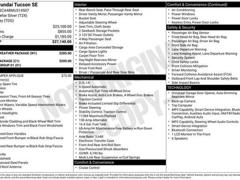 Used 2021 Hyundai Tucson SE w/ Winter Weather Package AWD/4WD image 36