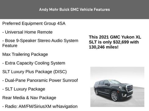 Used 2021 GMC Yukon XL SLT w/ SLT Luxury Plus Package AWD/4WD image 20