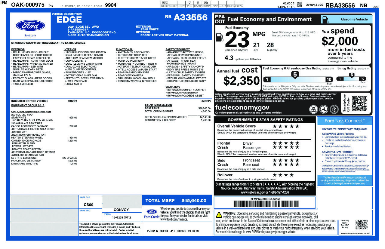 Used 2024 Ford Edge SEL w/ Convenience Package AWD/4WD image 5