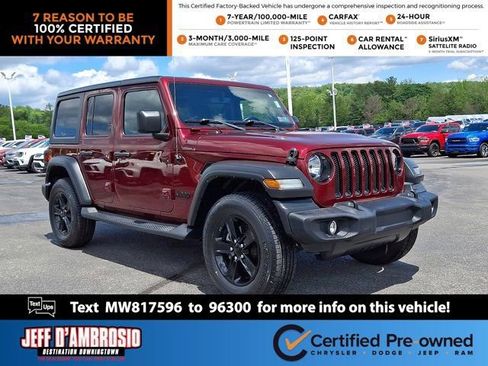 Certified 2021 Jeep Wrangler Unlimited Sport AWD/4WD image 1