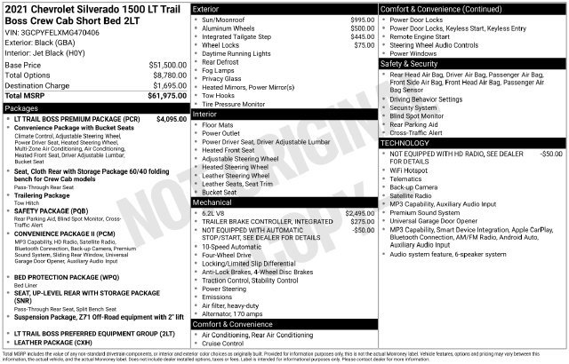 Used 2021 Chevrolet Silverado 1500 LT Trail Boss w/ LT Trail Boss Premium Package AWD/4WD image 26