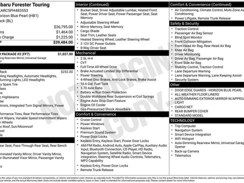 Certified 2023 Subaru Forester Touring w/ Popular Package #2 AWD/4WD image 35