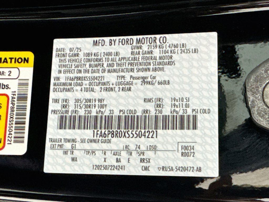 Used 2025 Ford Mustang Dark Horse w/ Dark Horse Handlin Package RWD image 46