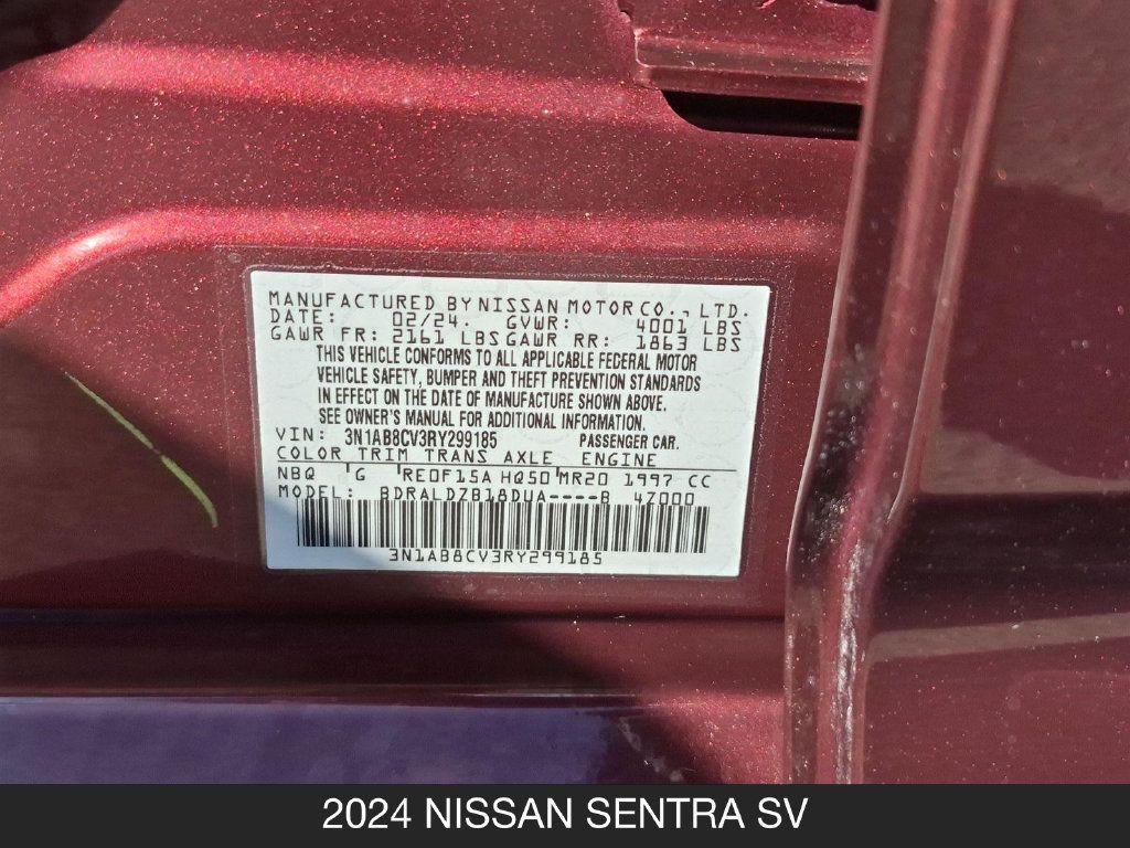 Used 2024 Nissan Sentra SV FWD image 24