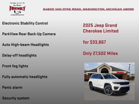 Used 2025 Jeep Grand Cherokee Limited w/ Black Appearance Package AWD/4WD image 30