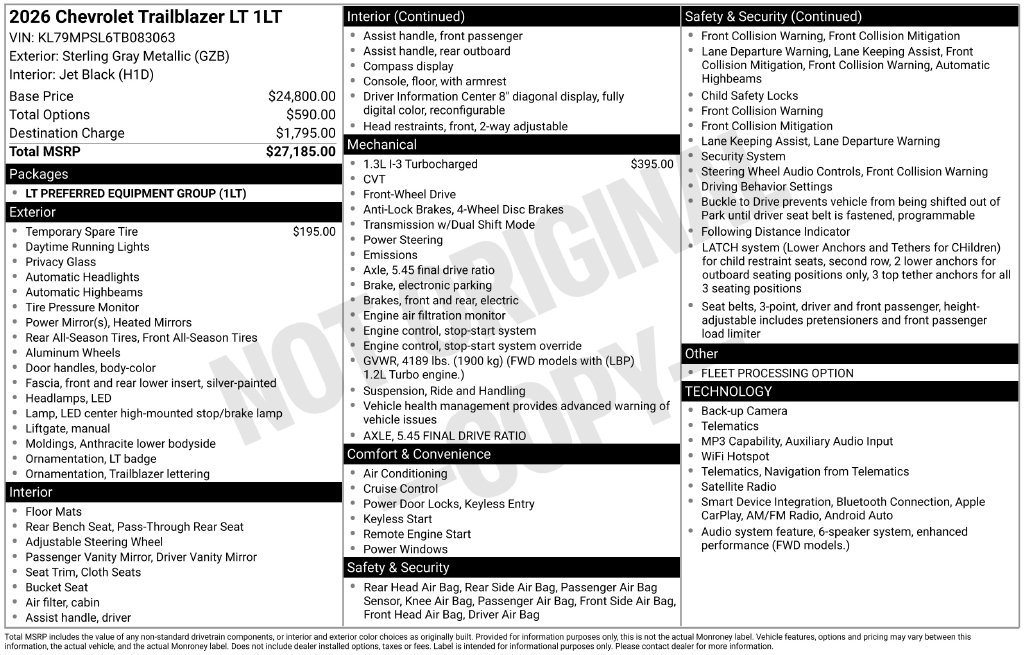 Used 2026 Chevrolet TrailBlazer LT FWD image 3