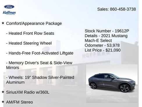 Used 2021 Ford Mustang Mach-E Select w/ Comfort/Appearance Package AWD/4WD image 10