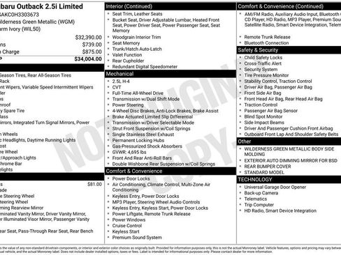 Used 2017 Subaru Outback 2.5i Limited image 2