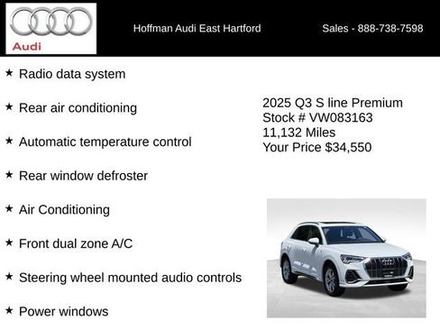Certified 2025 Audi Q3 2.0T Premium w/ Convenience Package AWD/4WD image 12