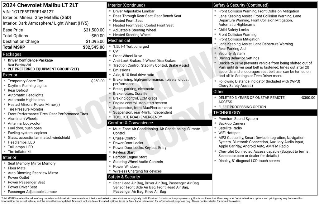Used 2024 Chevrolet Malibu LT FWD image 32