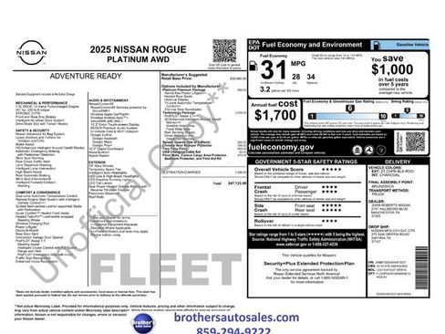 Used 2025 Nissan Rogue Platinum w/ Tech Package AWD/4WD image 1