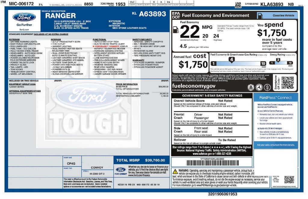 Used 2019 Ford Ranger Lariat AWD/4WD image 25