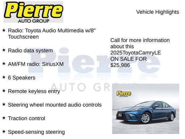Used 2025 Toyota Camry LE FWD image 7