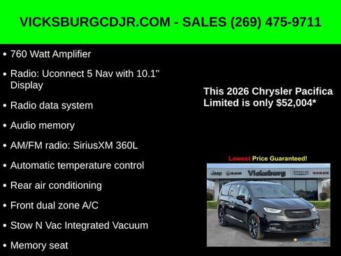 New 2026 Chrysler Pacifica Limited w/ Uconnect Theater Family Group image 33