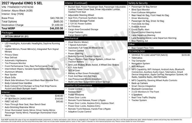 New 2027 Hyundai Ioniq 5 SEL AWD/4WD image 11