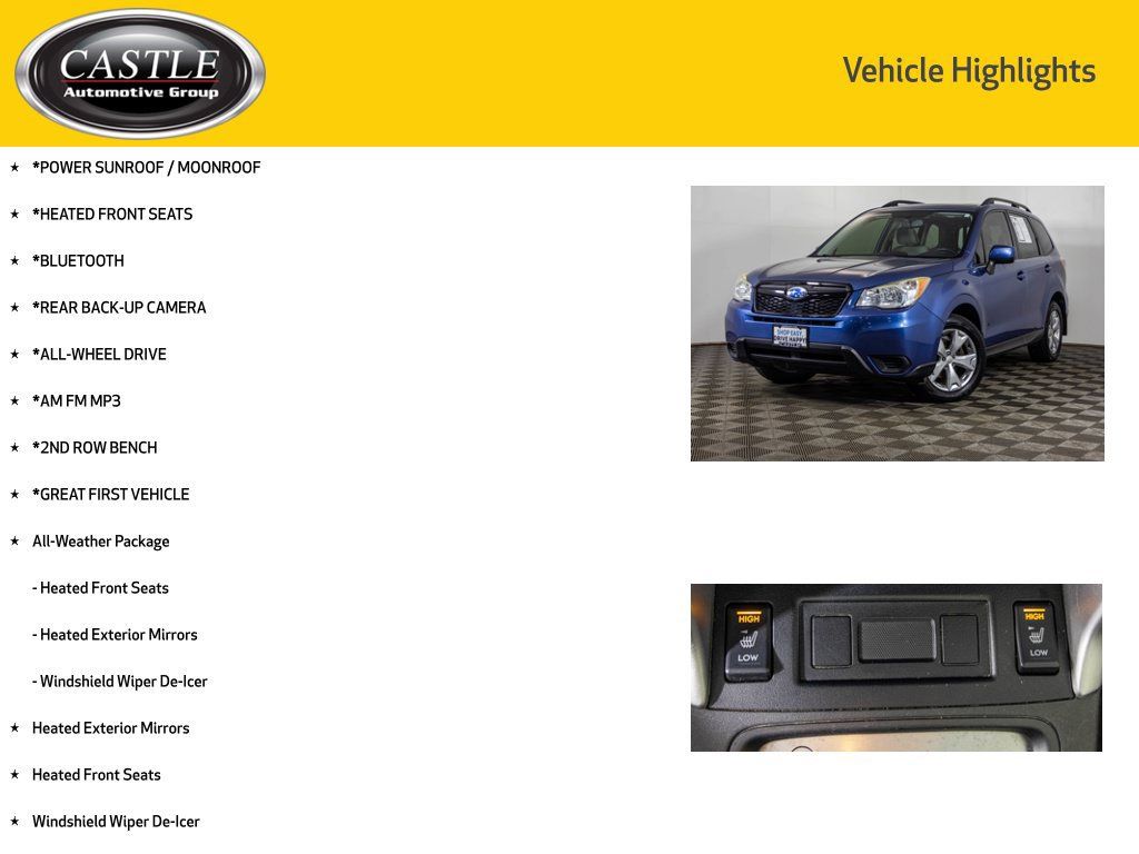 Used 2015 Subaru Forester 2.5i Premium w/ All-Weather Package AWD/4WD image 3