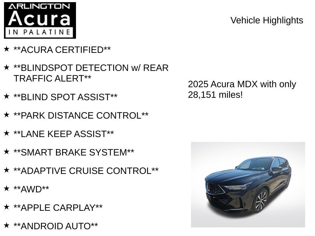 Used 2025 Acura MDX w/ Technology Package AWD/4WD image 7