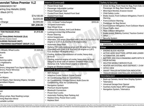 Used 2025 Chevrolet Tahoe Premier w/ Sun And Tow Package image 6