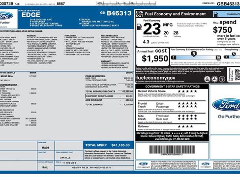 Used 2016 Ford Edge SEL w/ Equipment Group 201A AWD/4WD image 5