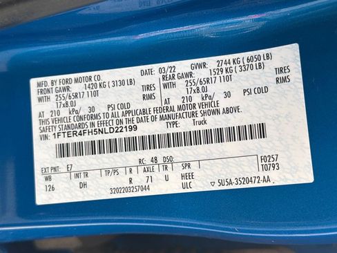 Used 2022 Ford Ranger Lariat w/ Equipment Group 501A High image 31