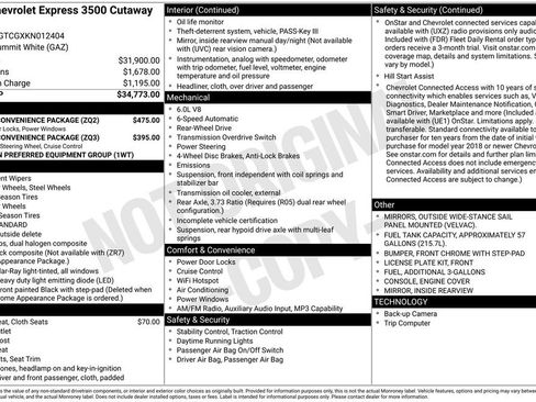 Used 2019 Chevrolet Express 3500 Extended w/ Power Convenience Package RWD image 10