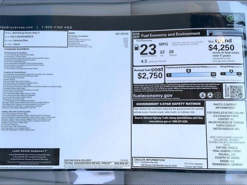 New 2025 Land Rover Range Rover Velar S image 15
