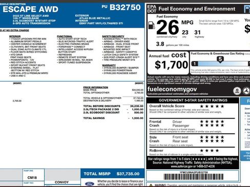 Certified 2023 Ford Escape ST-Line Select w/ Tech Pack #2 AWD/4WD image 4