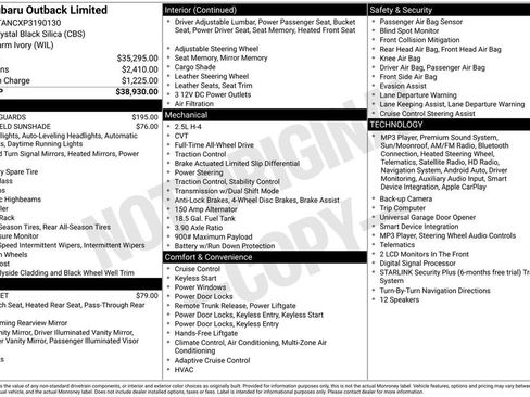 Certified 2023 Subaru Outback Limited AWD/4WD image 10