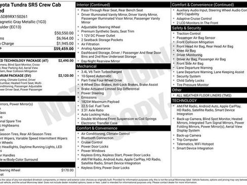 Used 2024 Toyota Tundra SR5 w/ Advanced Technology Package AWD/4WD image 42