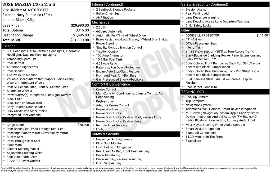 New 2026 MAZDA CX-5 AWD 2.5 S image 3