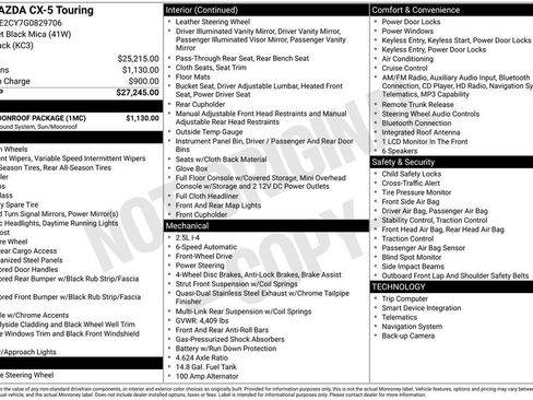 Used 2016 MAZDA CX-5 Touring w/ Bose/Moonroof Package image 3