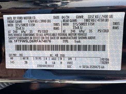 Certified 2024 Ford F150 Lariat w/ Equipment Group 502A High AWD/4WD image 32