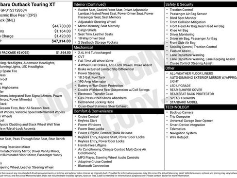 Used 2025 Subaru Outback Touring XT w/ Popular Package #2 image 49