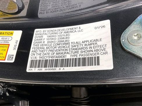 New 2026 Honda Accord SE image 19