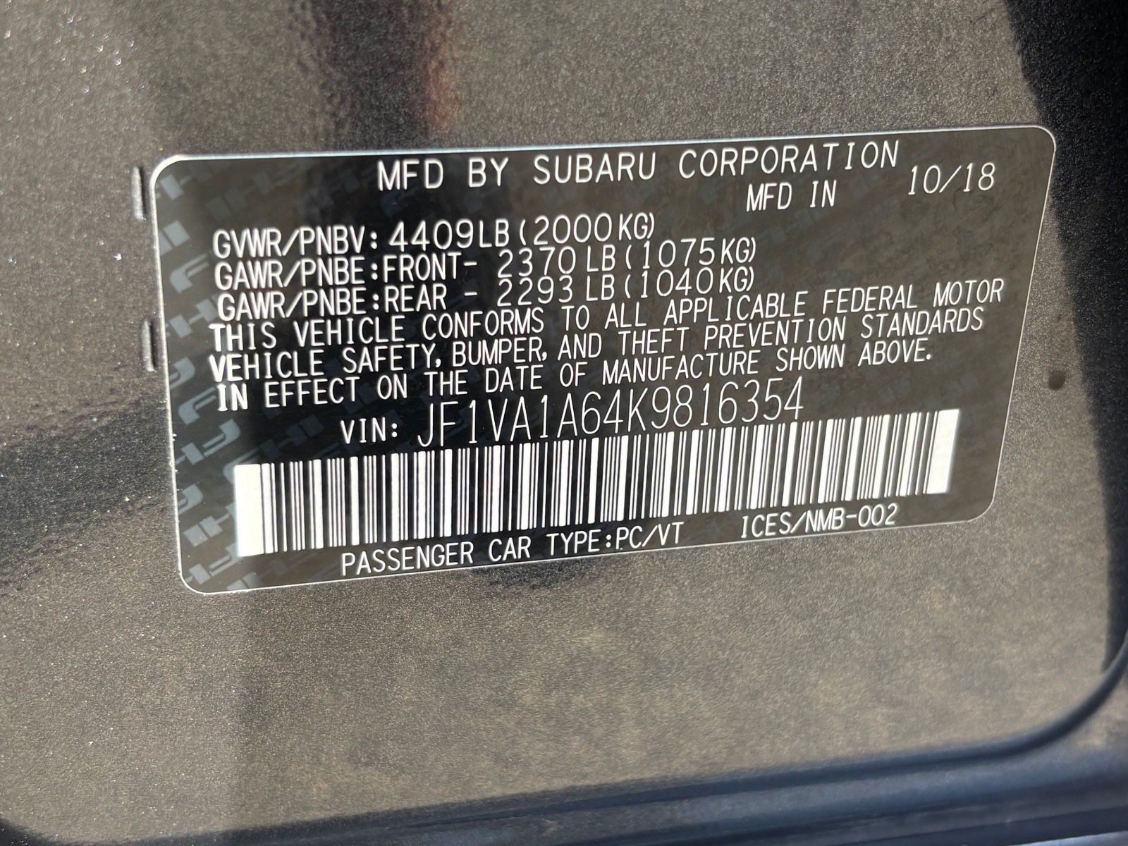 Used 2019 Subaru WRX AWD/4WD image 34