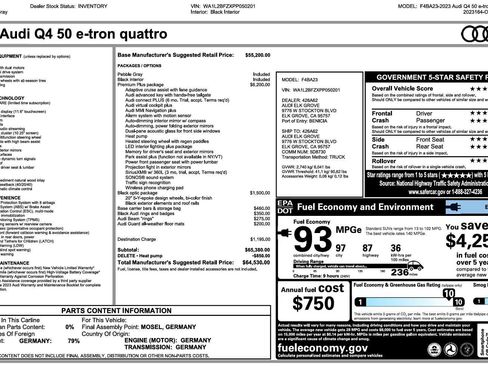 Used 2023 Audi Q4 e-tron Premium Plus w/ Premium Plus AWD/4WD image 3