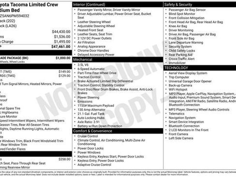 Used 2023 Toyota Tacoma Limited w/ Nightshade Package AWD/4WD image 6