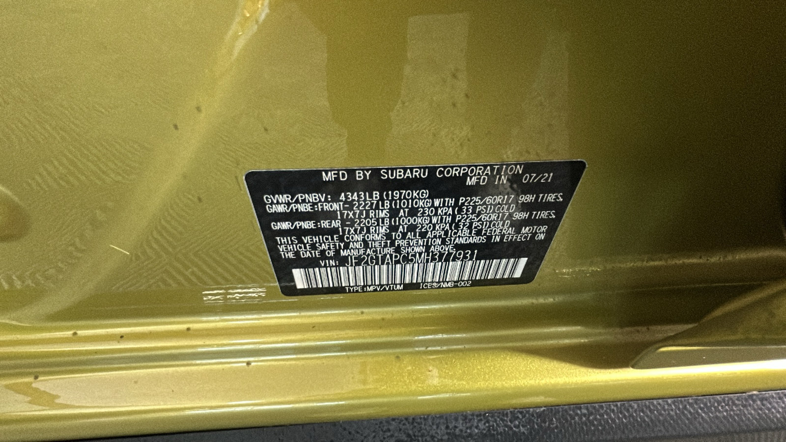 Used 2021 Subaru Crosstrek 2.0i Premium AWD/4WD image 12