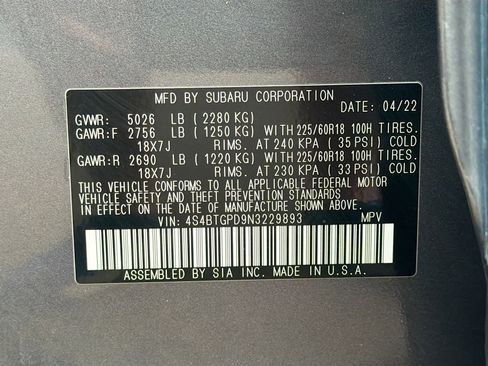 Used 2022 Subaru Outback Touring XT AWD/4WD image 12