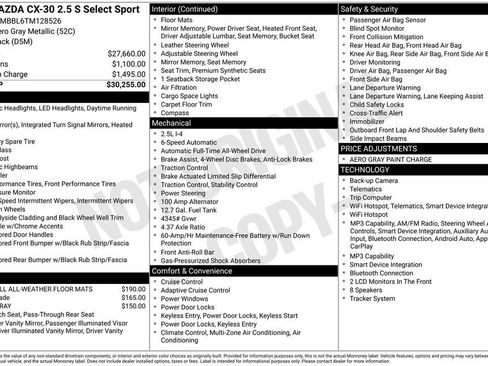 New 2026 MAZDA CX-30 AWD 2.5 S w/ Select Sport Pkg image 30