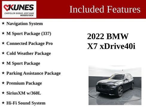 Used 2022 BMW X7 xDrive40i w/ M Sport Package AWD/4WD image 3