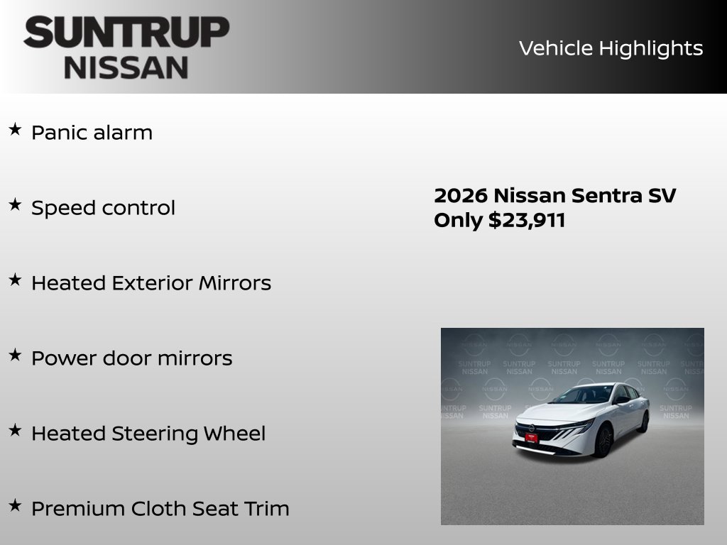 Certified 2026 Nissan Sentra SV w/ SV Convenience Package FWD image 28