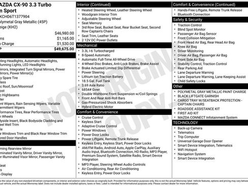 New 2026 MAZDA CX-90 3.3 Turbo w/ Premium Sport Pkg image 38