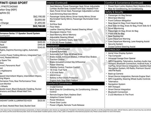 Certified 2026 INFINITI QX60 Sport AWD/4WD image 35